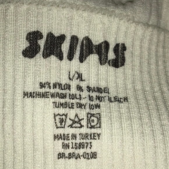 Skims Scoop Neck Ribbed Bralette Bra Tank Top Bone - Picture 4 of 4